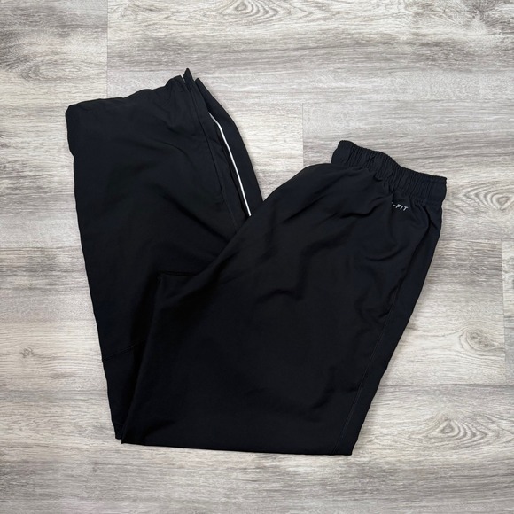 Nike Dri-FIT Track Pants Mens Large Black Athletic Warm Up Running Joggers - Picture 1 of 8